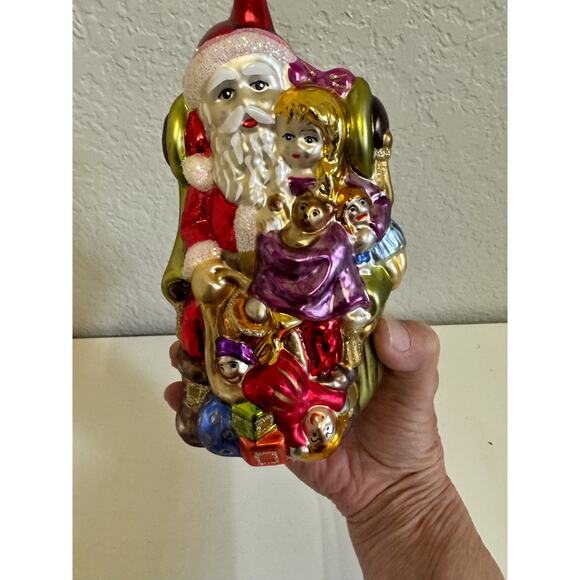 Birgit’s Christmas Collection-Santa’s Place of Honor Glass Ornament - Picture 3 of 7